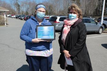 Irene Perkins-Powell, left, with regional chief operating officer, Cindy Wade, RN. (Photo courtesy Quarry Hill)