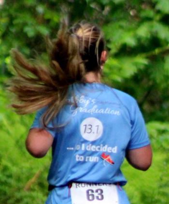 Abigail Nathan ran a graduation day half-marathon with a commemorative t-shirt. (Courtesy Ellen Curtis)
