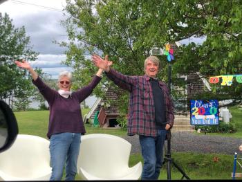 Jen and Mike McFarland. Jen is the grades 2/3 classroom teacher and her husband Mike is Islesboro’s recently retired singing postman, volunteer, and part time custodian.