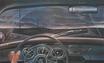 Eric Green painting of his 356 Porsche dash, 1976