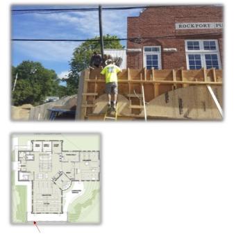 Once the concrete truck arrived, pouring the cement into the forms began under the watchful eye of the Phi crew.