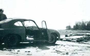 1956 Porsche 356 on the Maine Coast in 1975