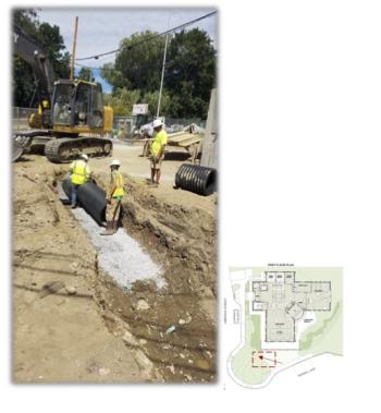 A new drainage culvert being installed connecting the culverts on Union and Limerock to the system installed in front of the library that carries runoff to the harbor. A reminder why it is so important that you not dump anything down these drains because it all ends up in the harbor.