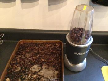 Used my NutriBullet to fine grind the acorn meal into flour. Photo by Kay Stephens
