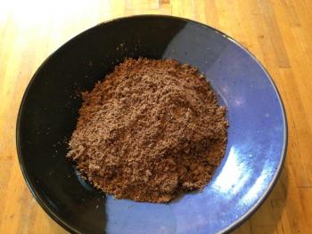 Acorn flour. It only took three weeks to make. Photo by Kay Stephens