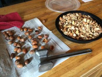I found out the hard way it was easier to crack them when they’d been steamed in a pan for about three minutes. Photo by Kay Stephens