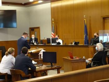 Attorney Rick Morse addresses Justice Robert Murray. (photo by Erica Thoms)