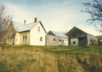The old Myrven Merrill farmhouse, on the Rockport land now designated as the Thorndike Brook Trailhead. (Photo courtesy Coastal Mountains Land Trust)