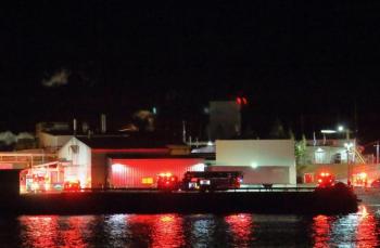 A small fire in a manufacturing building brought firefighters to Rockland Sunday afternoon. (Photo by Alan Athearn/Rockland Fire and EMS)