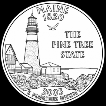 One of two proposed coin designs Gary Cooper designed for the State of Maine quarter. (Courtesy photo)