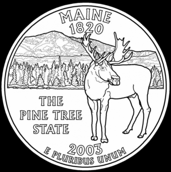 One of two proposed coin designs Gary Cooper designed for the State of Maine quarter. (Courtesy photo)