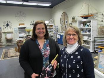 Carissa Christie, Store Manager with owner Connie Sawyer. Note: masks were temporarily removed for this photo. Photo by Kay Stephens
