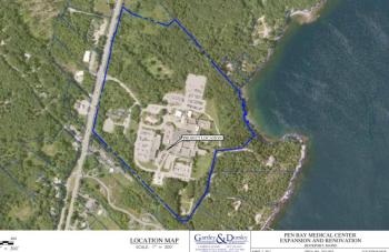 Pen Bay Medical Center, on Route 1, lies between Penobscot Bay and Route 1.