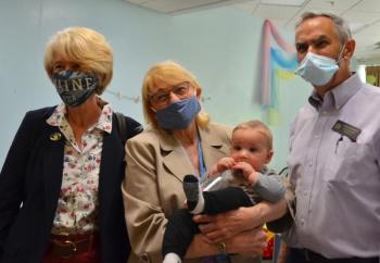 Rep. Vicki Doudera, D-Camden, Gov. Janet Mills, and Senator David Miramant, D-Camden. (Photo by Lynda Clancy)