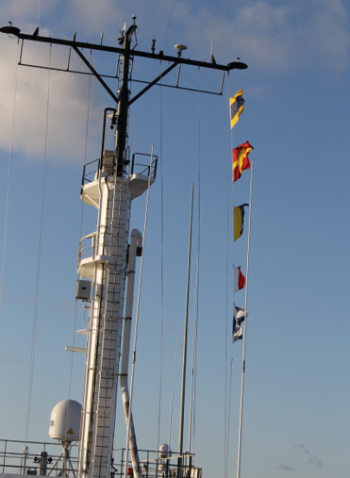 Phonetic Flags for each of the alumni lost on ‘El Faro.’ (Photo courtesy Maine Maritime Academy)