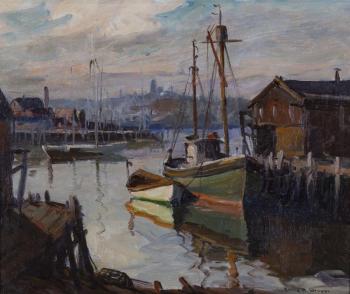 Gruppe, Emile (1896-1978), Gloucester Harbor, oil on canvas, 20 x 24 in., Rockport Art Association & Museum Permanent Collection. (Photo courtesy Monhegan Museum of Art & History)