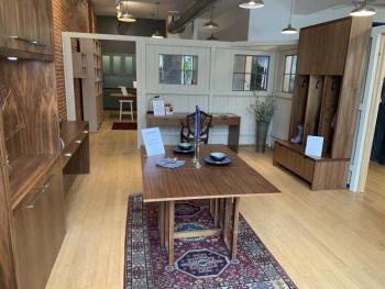 Dining Table w/Cabinet & Console, Mudroom, Minimalist Desk. (Photo by Elisa Olds)