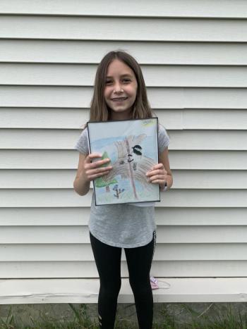 Natalie Jordan is recognized for being a finalist in the Maine Educator cover contest. (Photo courtesy Thomaston Grammar School)