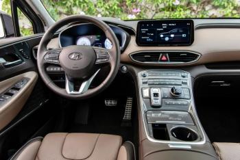 All Santa Fes got a bright and airy new interior and another half a cubic foot of cargo space for 2021. The Calligraphy trim includes quilted leather and “eco-suede,” new colors, a new center stack with a bigger screen and digital instrument panel and a choice of ambient light settings.