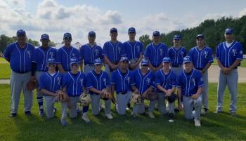 The Midcoast Babe Ruth all-star team. Front row, from left: Dylan Winslow, Blade Brann, Jacob Watkinson, A.J. Giberson, Porter Gahagan, Gavin Ripley and Josh Blake. Back row, from left: manager Don Shields, Taygan McAllister, Bryson Mattox, Micah Tomasello, Gabe Lash, Dominic Frisone, Sam Moody, Gilbert Stewart, coach Allen Tomasello and coach Matthew Moody. (Courtesy Dawn Watkinson)