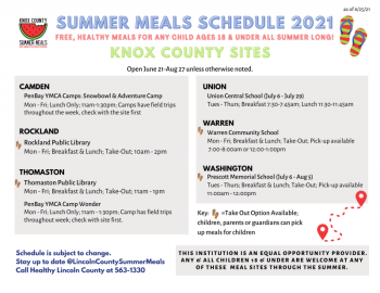 Locations for pick up and eat-in meals. Photo courtesy HLC