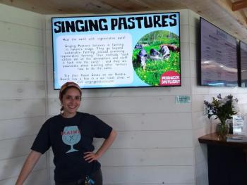 Co-owner and General Manager Sara Gross in the tasting room of Maine Tasting Center. Photo by Kay Stephens