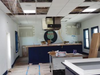The work-in-progress Learning Center. Photo by Kay Stephens