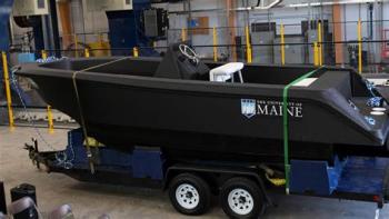 The University of Maine’s 3-D printed patrol boat, 3Dirigo. (Photo courtesy Penobscot Maritime Heritage Association)