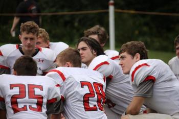 The Camden Hills football team during its Aug. 28 preseason scrimmage against Dexter. (Courtesy Sally Russillo)