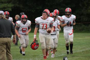 The Camden Hills football team during its Aug. 28 preseason scrimmage against Dexter. (Courtesy Sally Russillo)