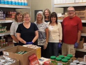 CACFP Tuesday Volunteers (L to R): Debra Milliken, Beth Doan, Chris Sargent, Paula Williamson, Cindy Fraser and Gordon Guist.