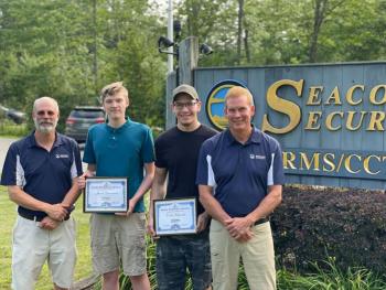 From left to right: Scott Haynes, Jacob Lawrence, Colby Charette, Stephen Haynes. (Photo courtesy Seacoast Security, Inc.)