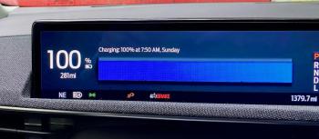 Ford offers the Mach-E with a choice of two battery sizes and front- or all-wheel drive. Our longer-range battery, part of a $5,000 option pack, should provide up to 305 miles of front-wheel driving, but the extra weight and friction of AWD knocks the range down slightly, as shown.