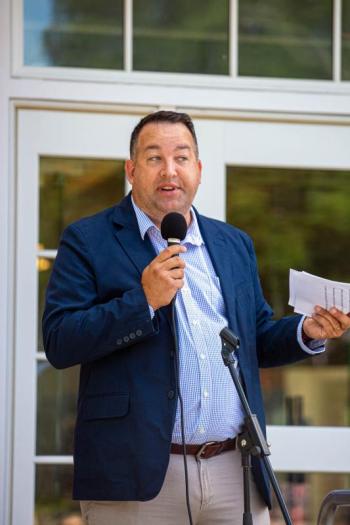 Town Manager Jonathan Duke (Photo courtesy Jim Dugan, Rockport Library Foundation)