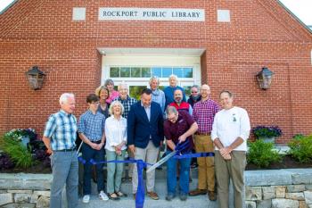 Ribbon cutting (Photo courtesy Jim Dugan, Rockport Library Foundation)