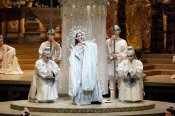 Anna Netrebko in the title role of Puccini's "Turandot." (Photo: Ken Howard / Met Opera)