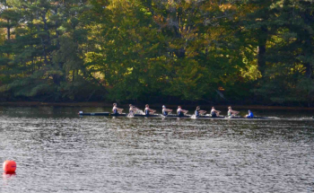 The boy’s V8 driving to the finish. From left, Noah Thackeray, Dom Piconi, Carlton Richmond, Oliver Haynes, Tanner Carson, Oliver Worner, Devin Guptill, Cabot Adams, and Connor Howland (coxswain).