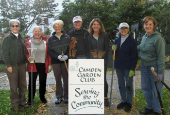 Members of the Camden Garden Club during the final 2021 fall Village Green clean up. (Photo courtesy Camden Garden Club)