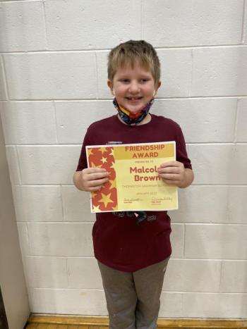 Malcom Brown, Grade 3. (Photo courtesy Thomaston Grammar School)