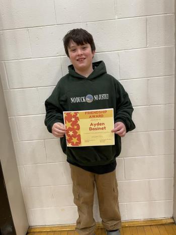 Ayden Basinet, Grade 4. (Photo courtesy Thomaston Grammar School)