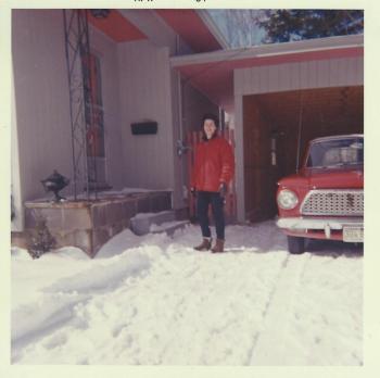 Barbara Dyer with her red Rambler