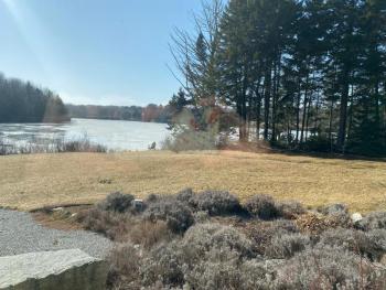 The yard and salt pond at Haversat’s Cushing home is now empty of all birds. (Photo by Kelsey Matheson)