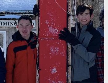Thomas Sheehan and Emerson Walker reached 40 mph on the radar gun at the bottom of the chute. Photo courtesy George Tahan