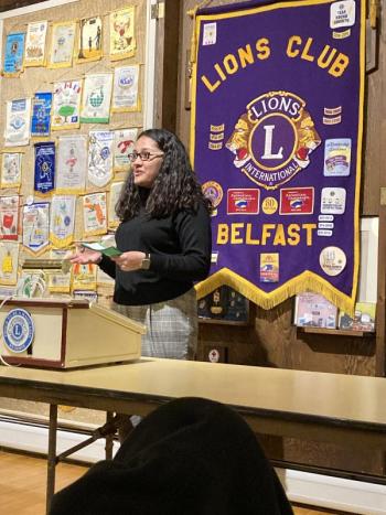 BAHS student Savannah Springer makes her speech at the Lions Club Speak-Out competition. (Photo by Karen Varney)