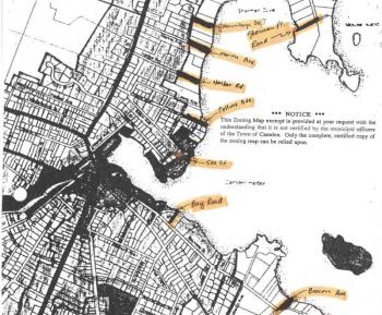 Camden’s current map (which dates back to 1994) of its public access points to the harbor.