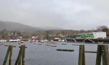 The new Lyman-Morse landscape, as viewed from across the harbor, at the Camden Yacht Club.