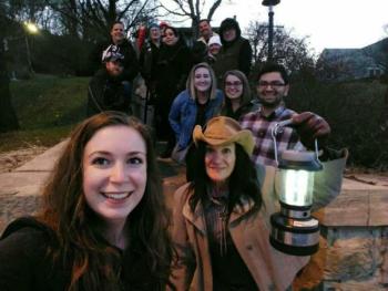 An American Ghost Walks guide and tour group in Stillwater, Minnesota. Courrtesy of Michael Huberty
