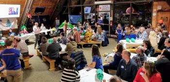 The West Bay Rotary Satellite fundraiser, "So You Think You Know Maine", Trivia night at the Camden Snow Bowl lodge in 2020. (Photo courtesy Peter Lindquist)