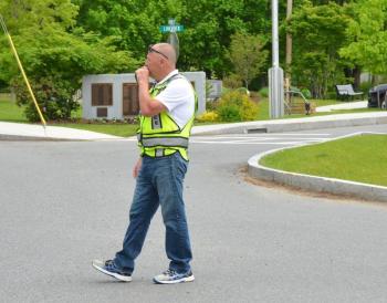 Camden-Rockport Police Chief Randy Gagne, clearing the roads.