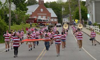 The Camden Hills Regional High School Marching Band.